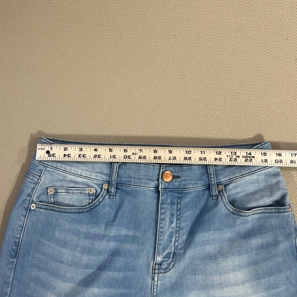 Mugsy Piers Jeans Mens 33x32 Blue Light Wash Stretch Denim Slim Straight FLX3NTL - Picture 9 of 9